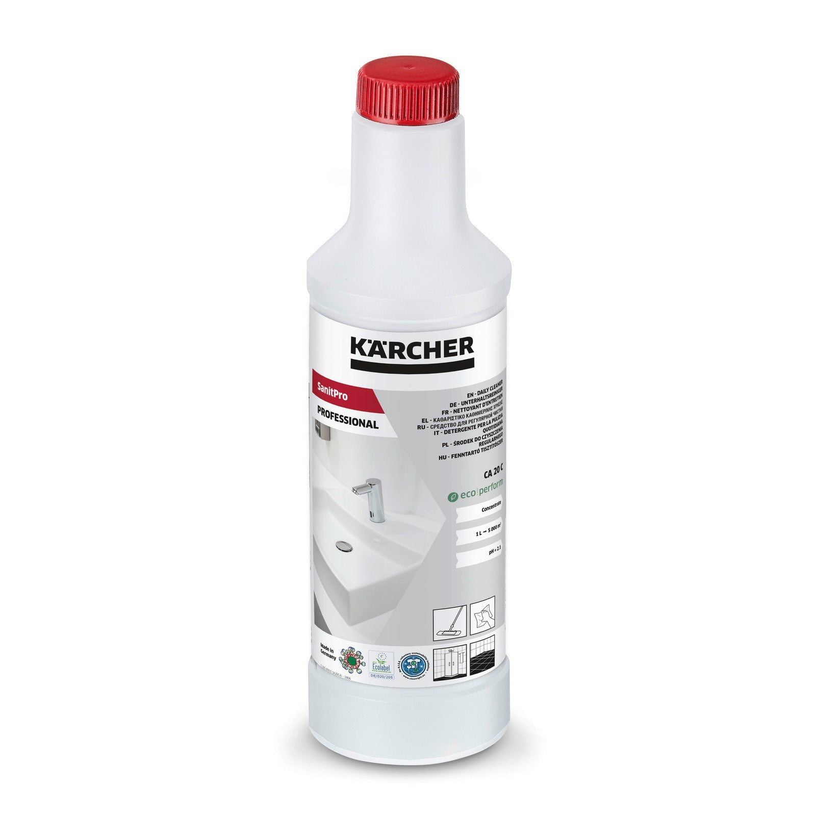 SanitPro Leerflasche, Unterhaltsreiniger CA 20 C - D eco!perform, 0.5 L - Karcher Flexstore