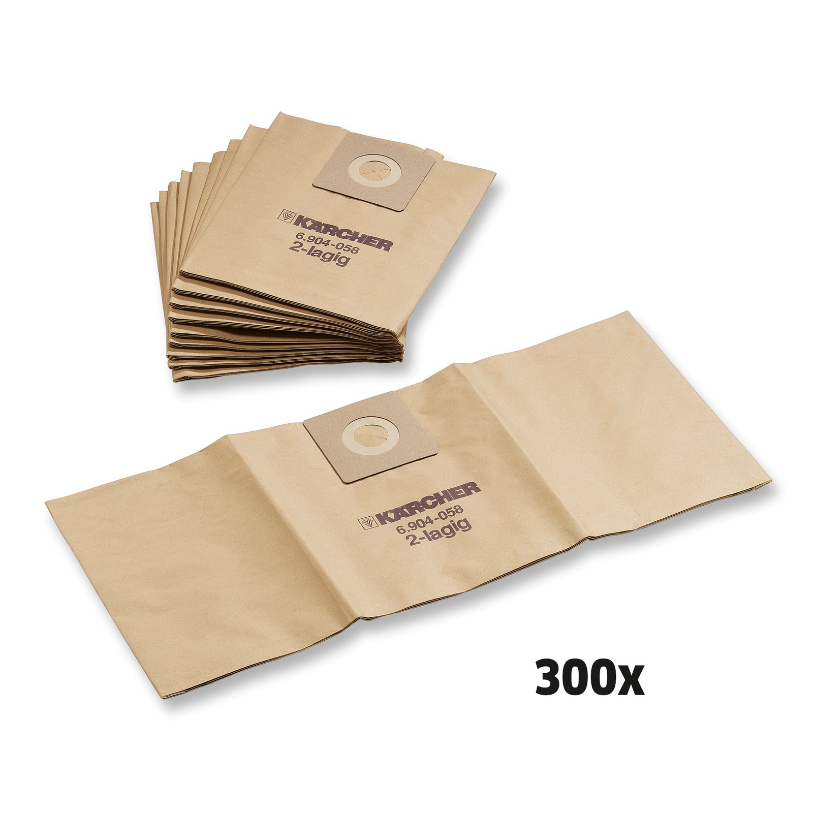 Papierfiltertüten, 300 x , NT 25, NT 35, NT 45, NT 361, NT 561, NT 611 - Karcher Flexstore